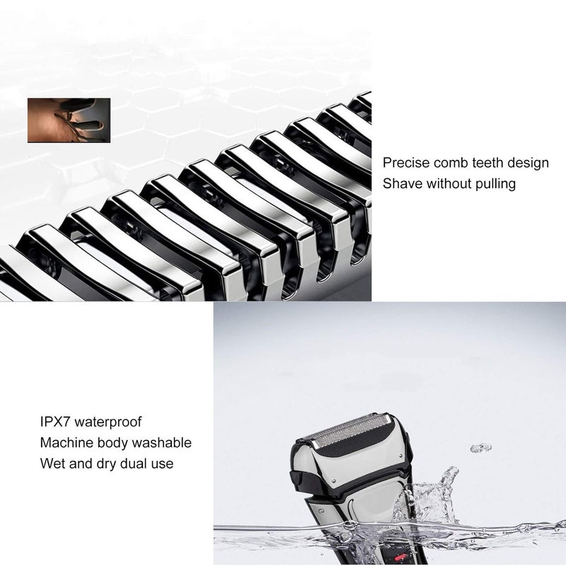woobles Cordless USB Charging Men Waterproof Electric Shaver, Portable Beard Trimmer Razor for Home Daily Use or Salon - Image 4